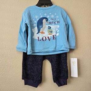 PEEK Baby Boys 6‎ - 12Mth Marco 2-Piece So Much Love Sweatshirt & Jogger Set NWT